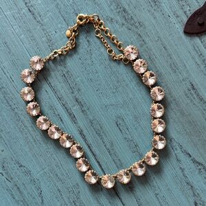 J.Crew statement necklace neutral crystals